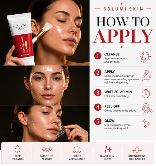 Solumi Skin™ Collagen Veil Mask – Korean Overnight Peel-Off Mask for Glass Skin Glow